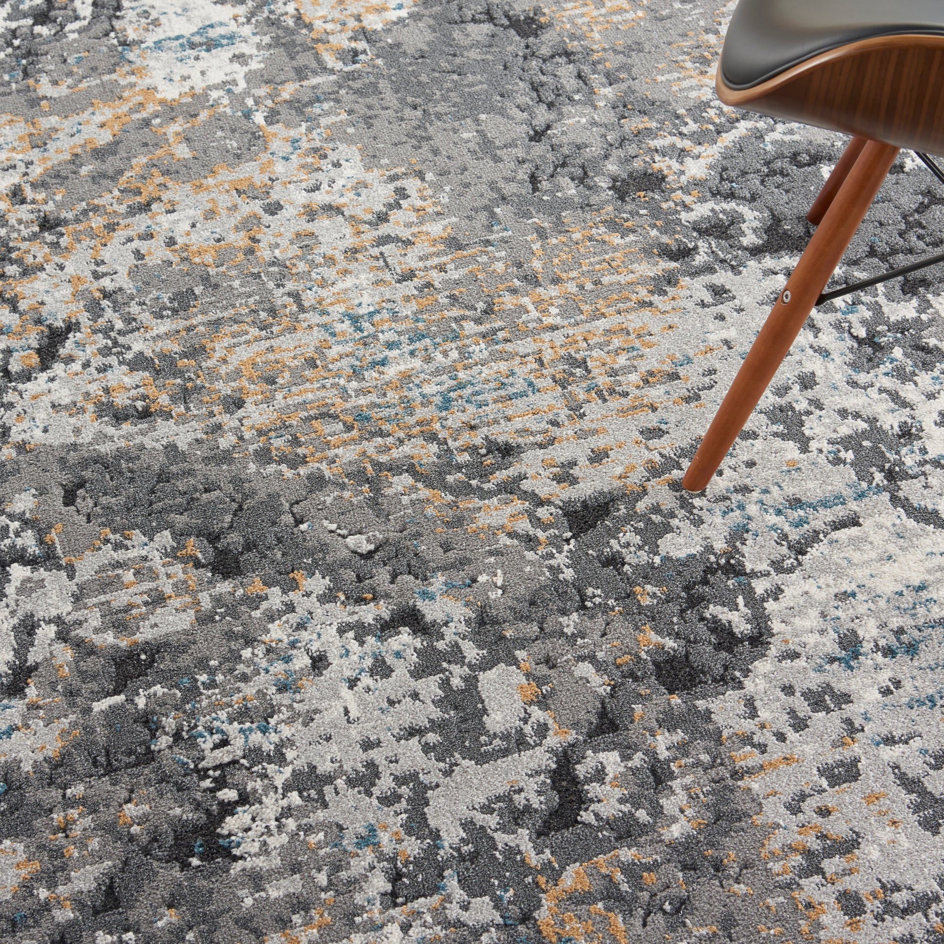 Nourison Home Tangra  Grey Multi  Contemporary