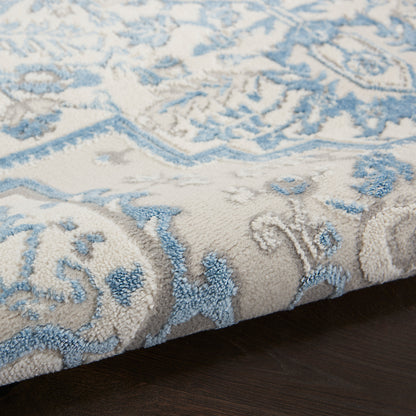 Nourison Home Elation  Ivory Blue  Traditional