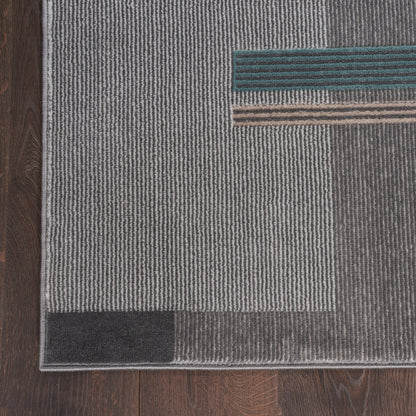 Nourison Home Thalia  Grey Multicolor  Contemporary