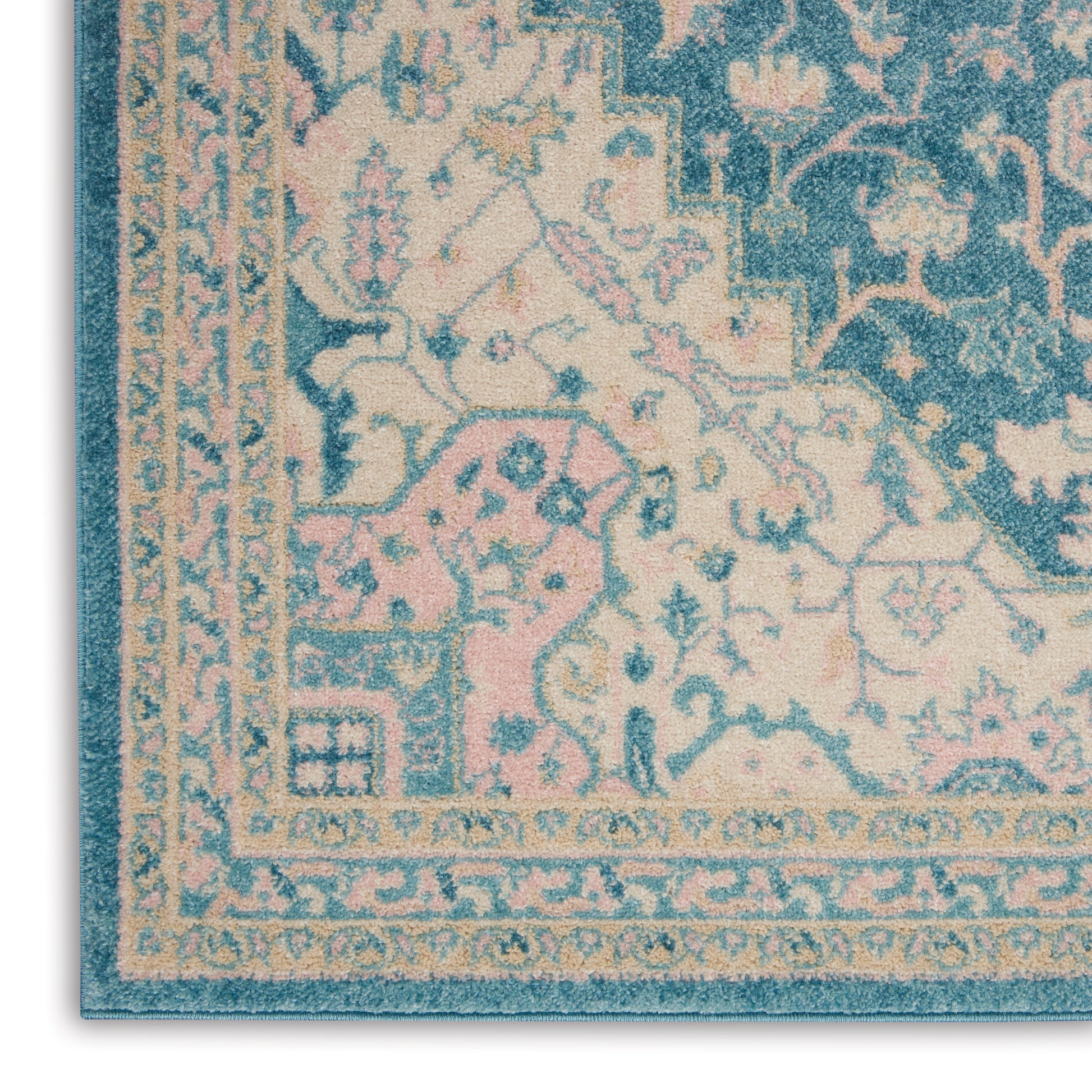 Nourison Home Tranquil  Ivory Turquoise  Traditional