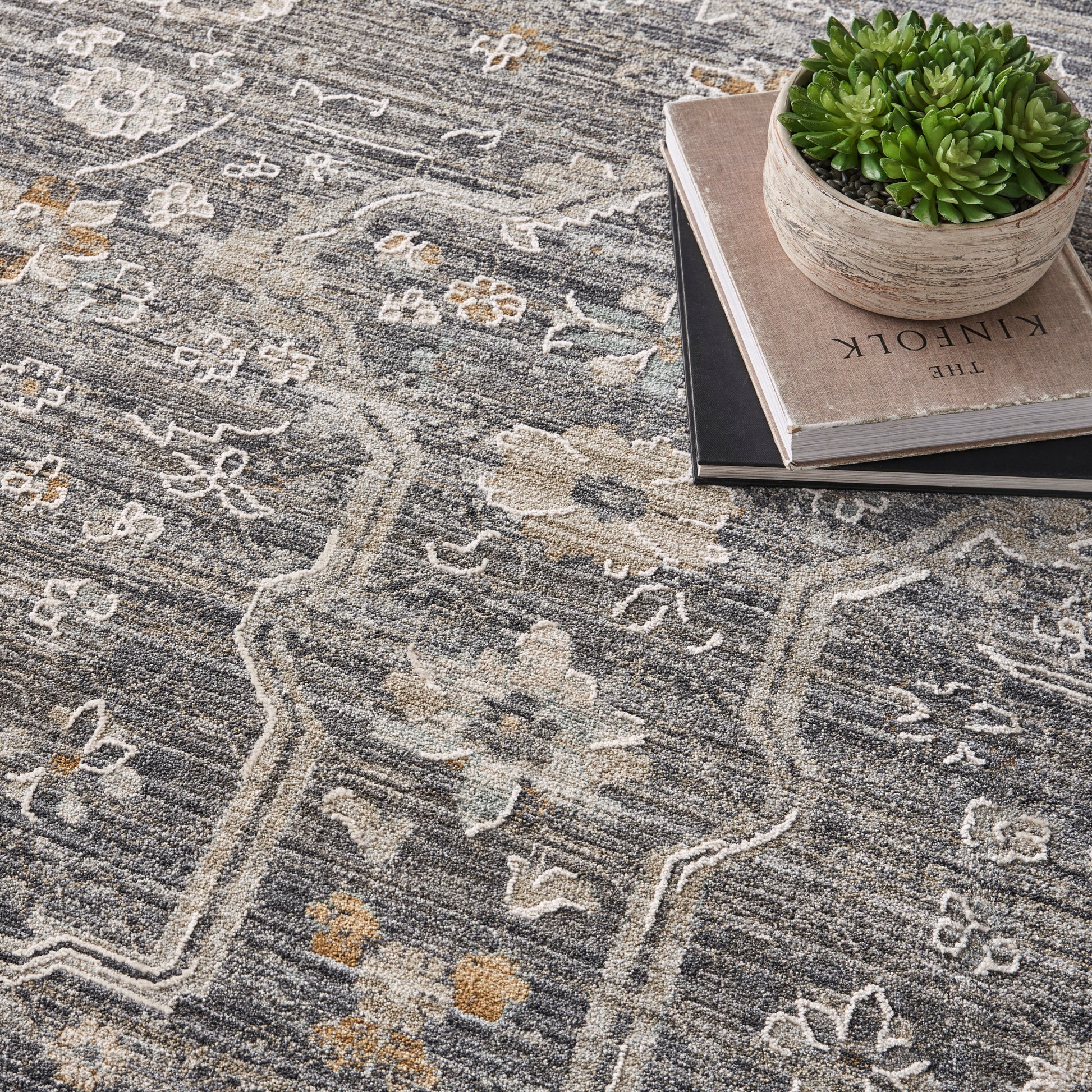 Nourison Home Lynx  Slate Multicolor  Transitional