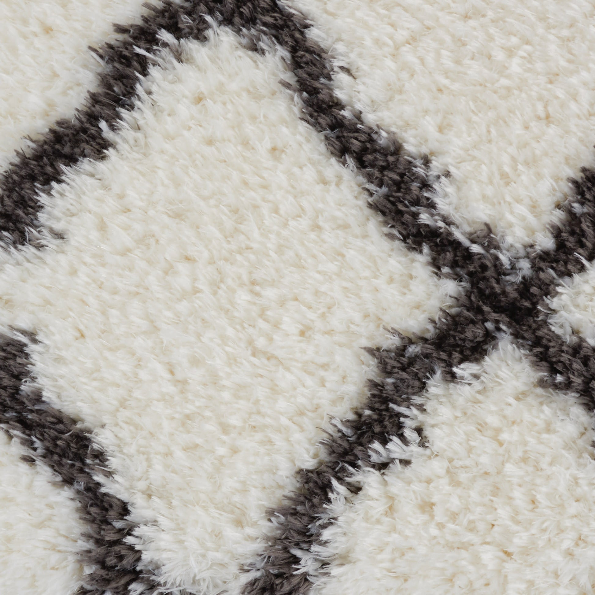 Nourison Home Luxe Shag  Ivory Charcoal  Contemporary