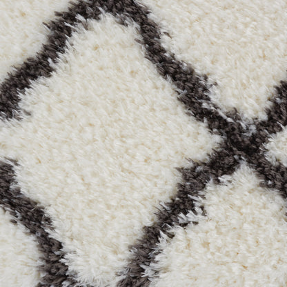 Nourison Home Luxe Shag  Ivory Charcoal  Contemporary