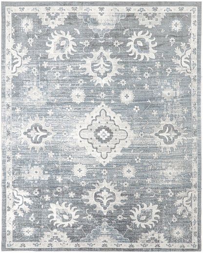 Nourison Home Astra Machine Washable ASW19 Denim Traditional Power-loomed Rug