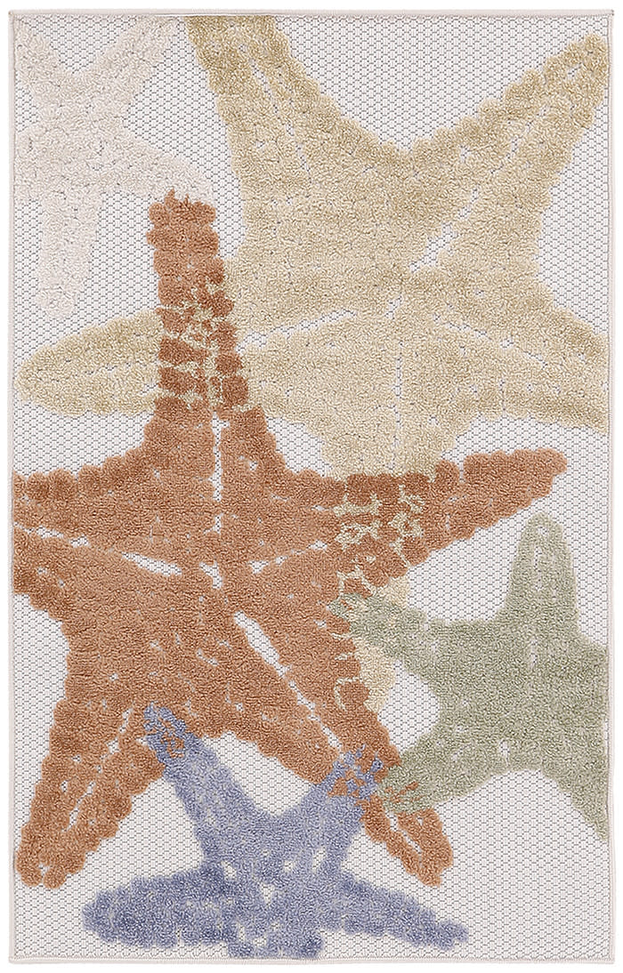 Nourison Home Aloha ALH28 Ivory Multicolor Contemporary Power-loomed Rugs