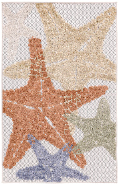 Nourison Home Aloha ALH28 Ivory Multicolor Contemporary Power-loomed Rugs