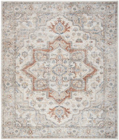 Nourison Home Astra Machine Washable ASW12 Grey Multicolor Traditional Power-loomed Rug