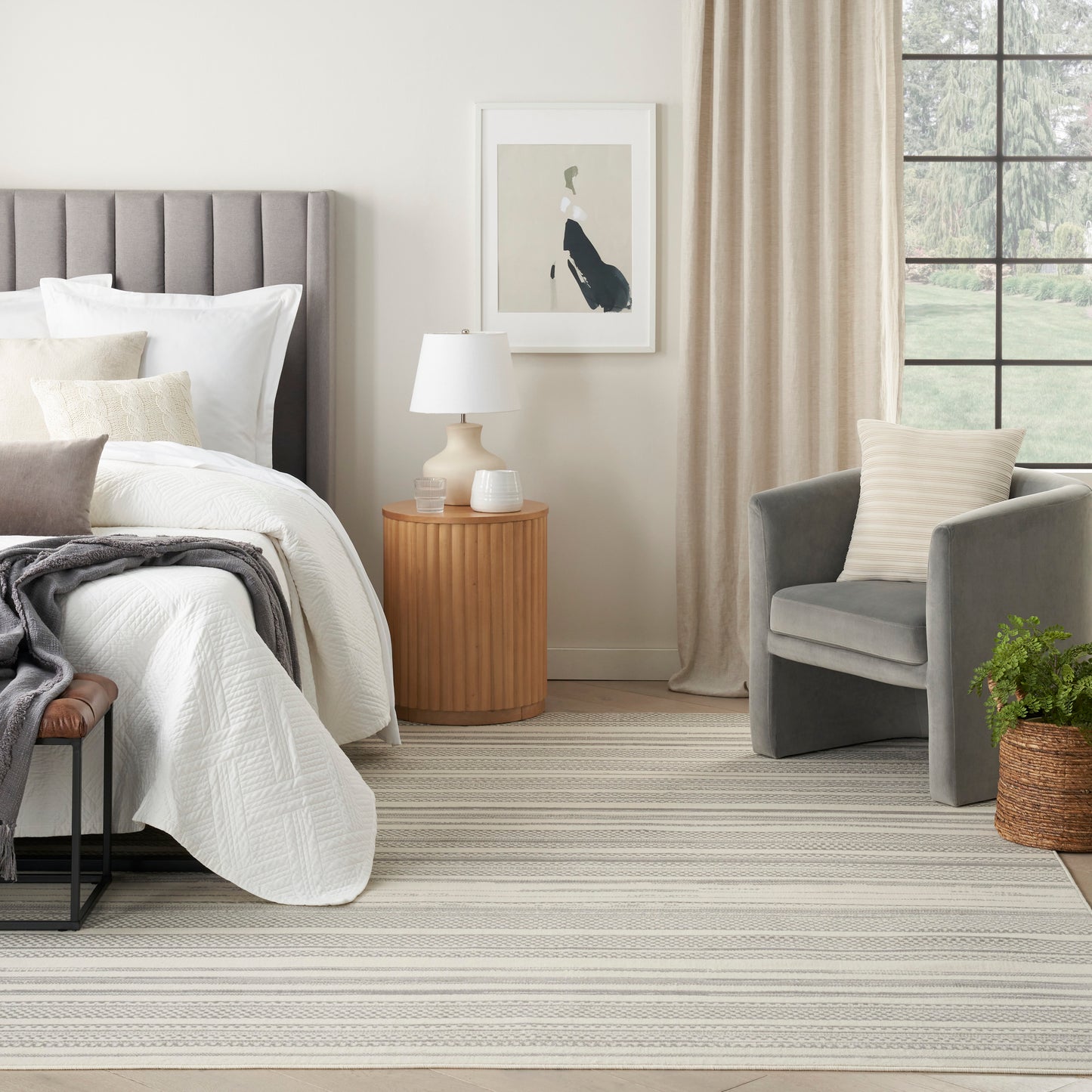 Nourison Home Grafix  Ivory Grey  Contemporary