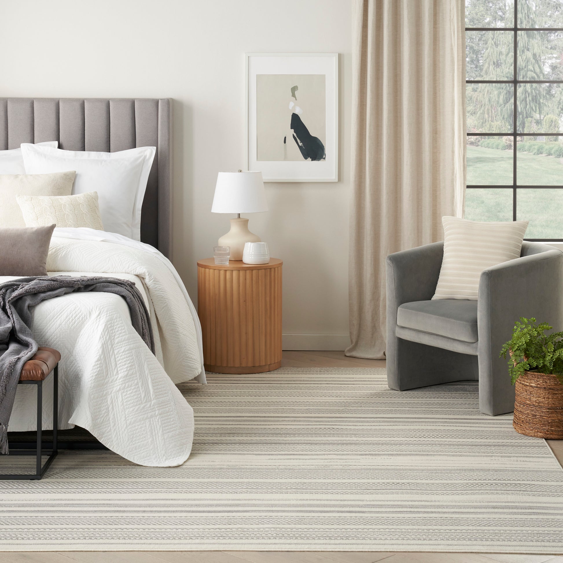 Nourison Home Grafix  Ivory Grey  Contemporary