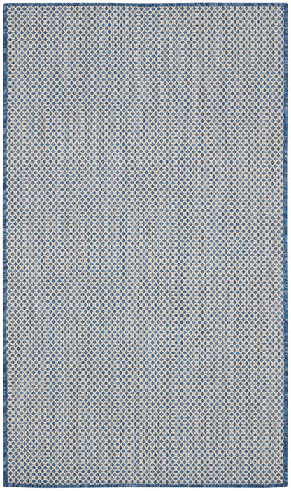 Nourison Home Courtyard COU01 Ivory Blue Contemporary Power-loomed Rug