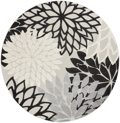 Nourison Home Aloha ALH05 Black White Contemporary Power-loomed Rugs