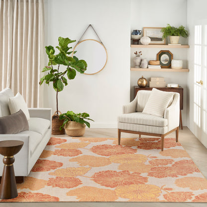 Nourison Home Garden Oasis  Coral  Contemporary