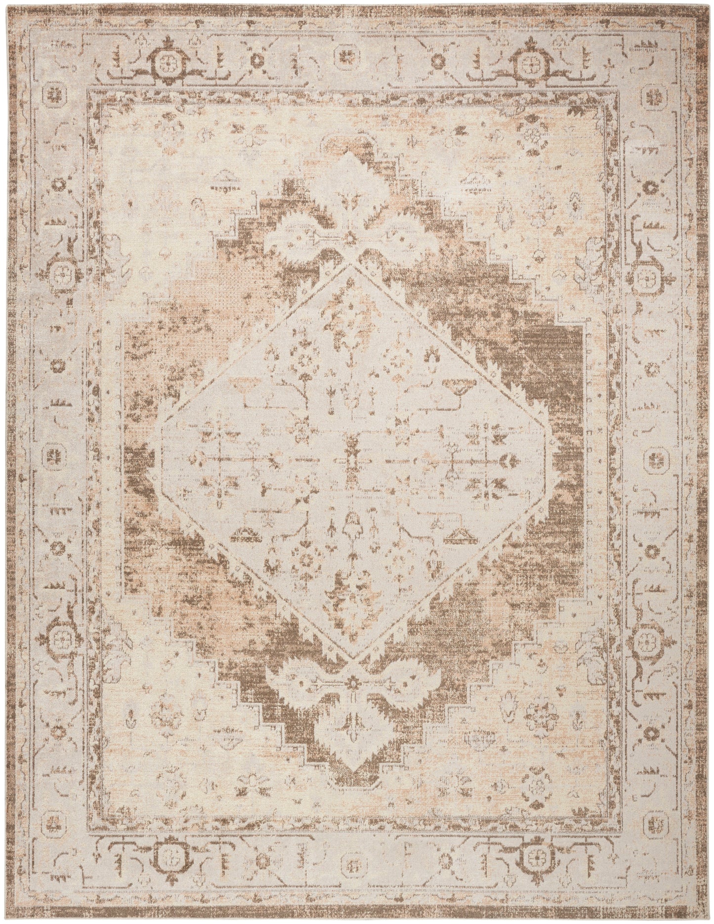 Nourison Home Astra Machine Washable ASW11 Beige Traditional Power-loomed Rug