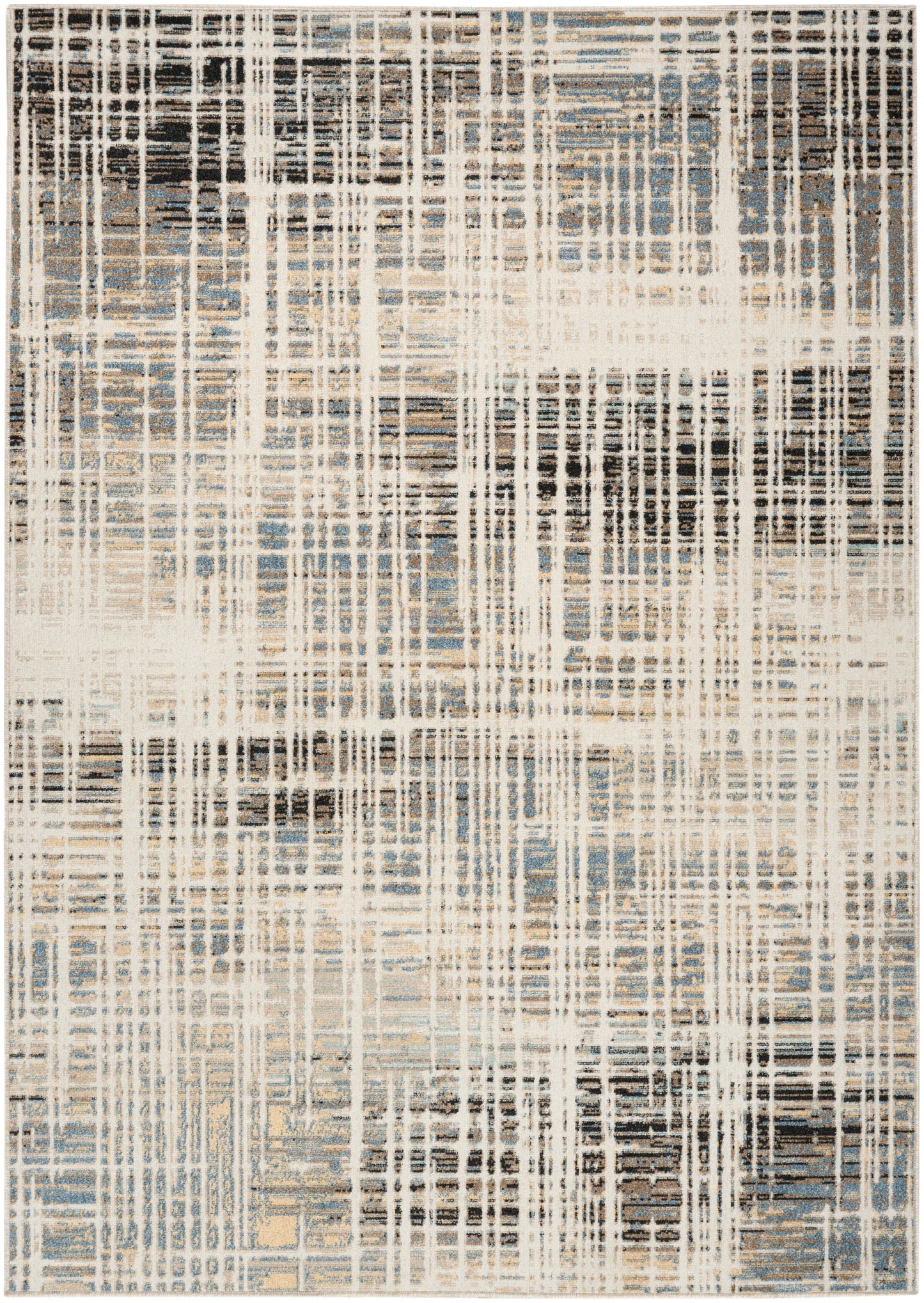 Nourison Home Washable Decor WSD07 Ivory Blue Contemporary Loom-woven Rug