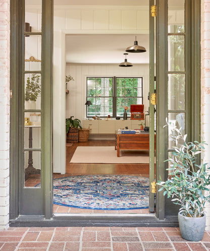 Nourison Home Ankara Global  Grey Navy  Transitional