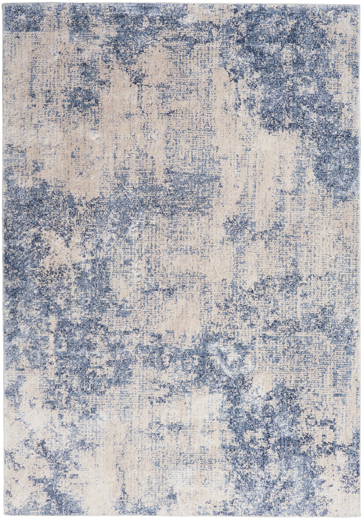 Nourison Home Silky Textures SLY01 Ivory Blue Contemporary Power-loomed Rug