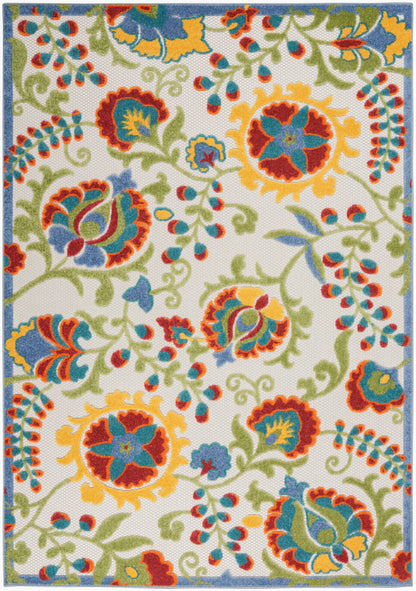 Nourison Home Aloha ALH17 Ivory Multicolor Contemporary Power-loomed Rugs