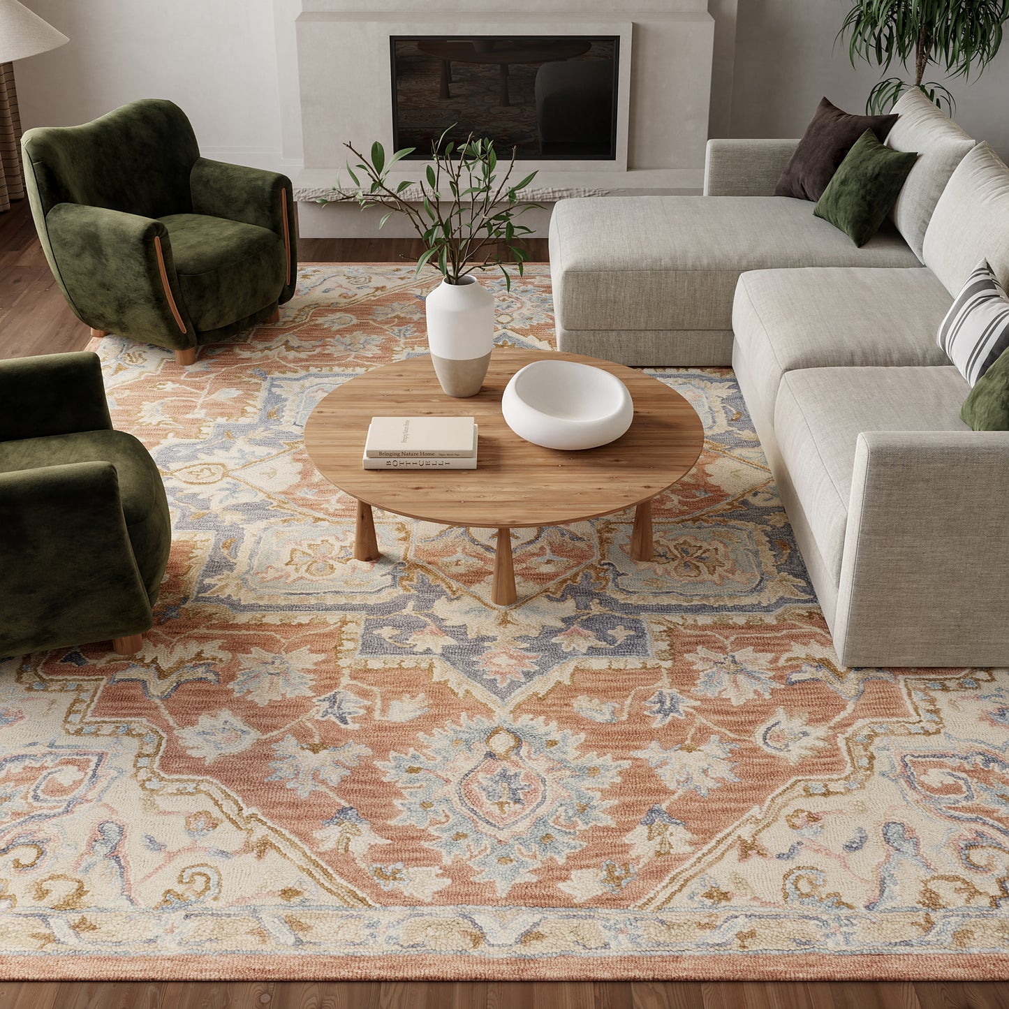 Nourison Home Maison  Rust Ivory  Traditional
