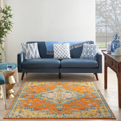 Nourison Home Allur  Orange Multicolor  Transitional