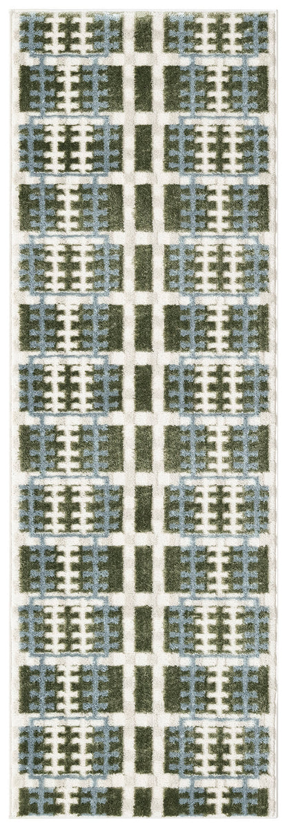 Nourison Home Nordic NRC08 Blue Green Contemporary Power-loomed Rug