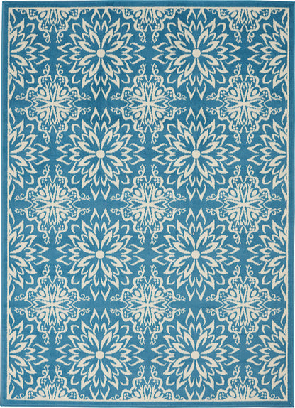 Nourison Home Jubilant JUB06 Ivory Blue Transitional Power-loomed Rug