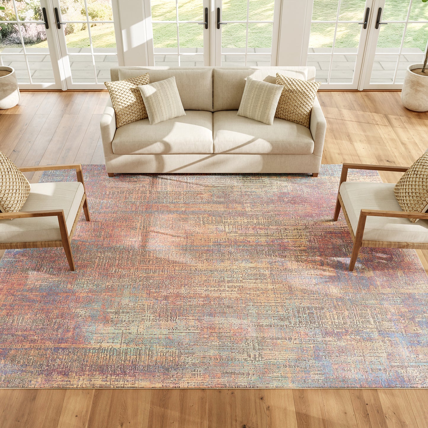 Nourison Home Botanical Washables  Multicolor  Contemporary