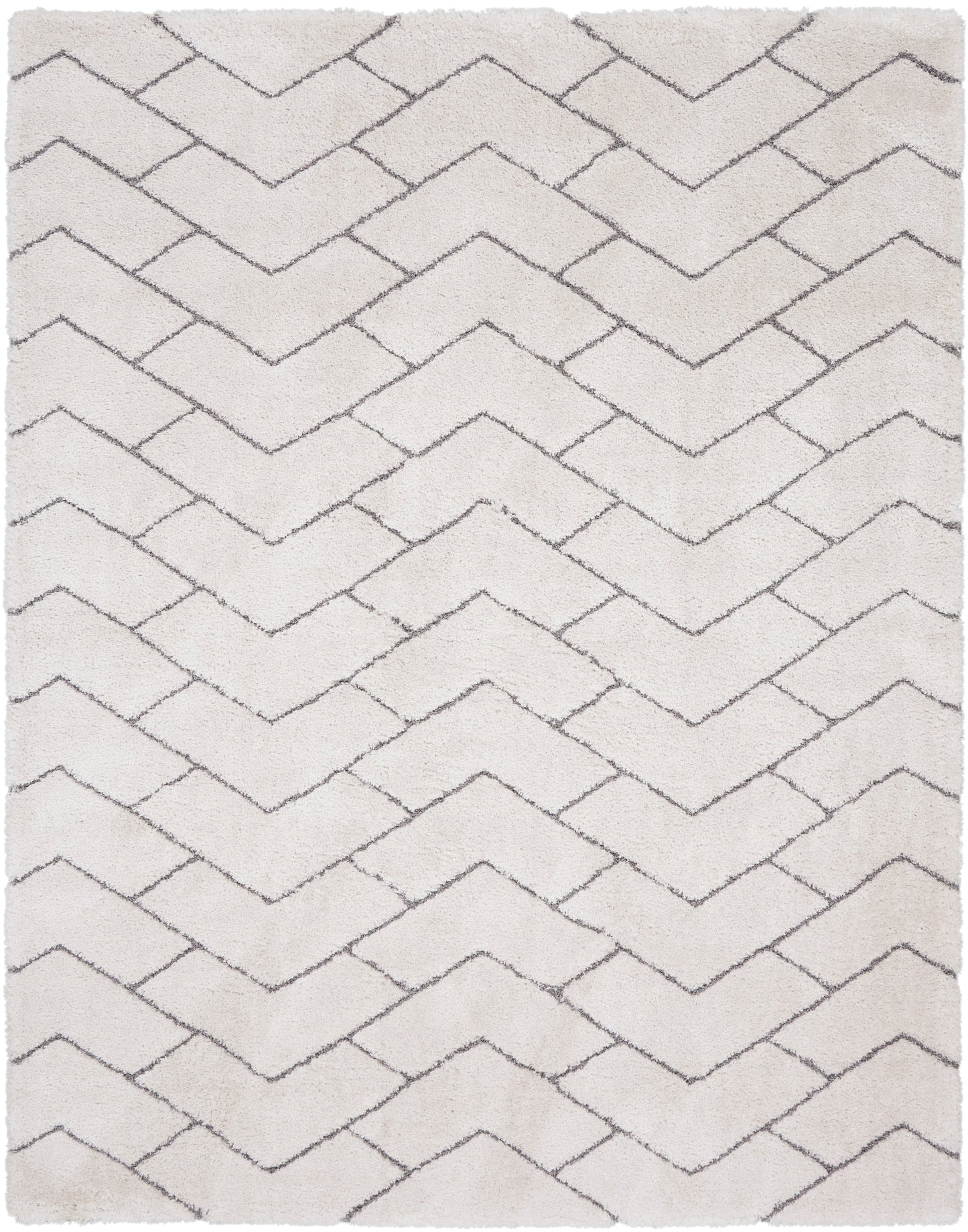 Nourison Home Dreamy Shag DRS03 Ivory Grey Contemporary Power-loomed Rug