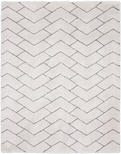 Nourison Home Dreamy Shag DRS03 Ivory Grey Contemporary Power-loomed Rug