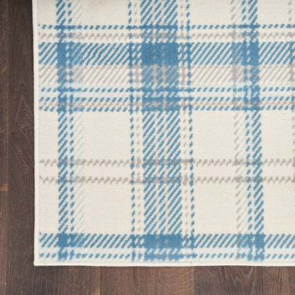 Nourison Home Grafix  Ivory Blue  Contemporary