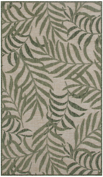 Nourison Home Garden Oasis GOA01 Ivory Green Contemporary Power-loomed Rug
