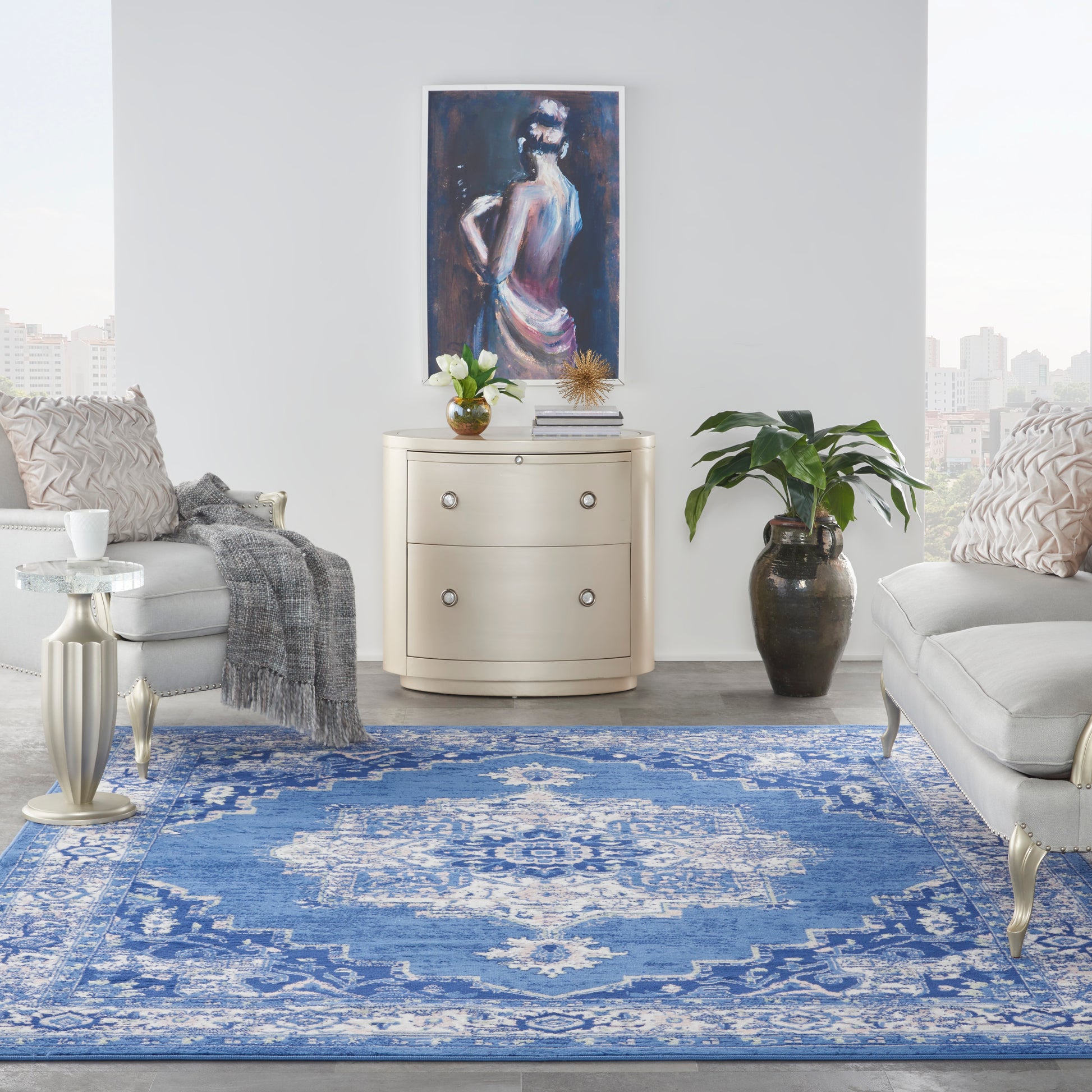 Nourison Home Whimsicle  Navy  Transitional