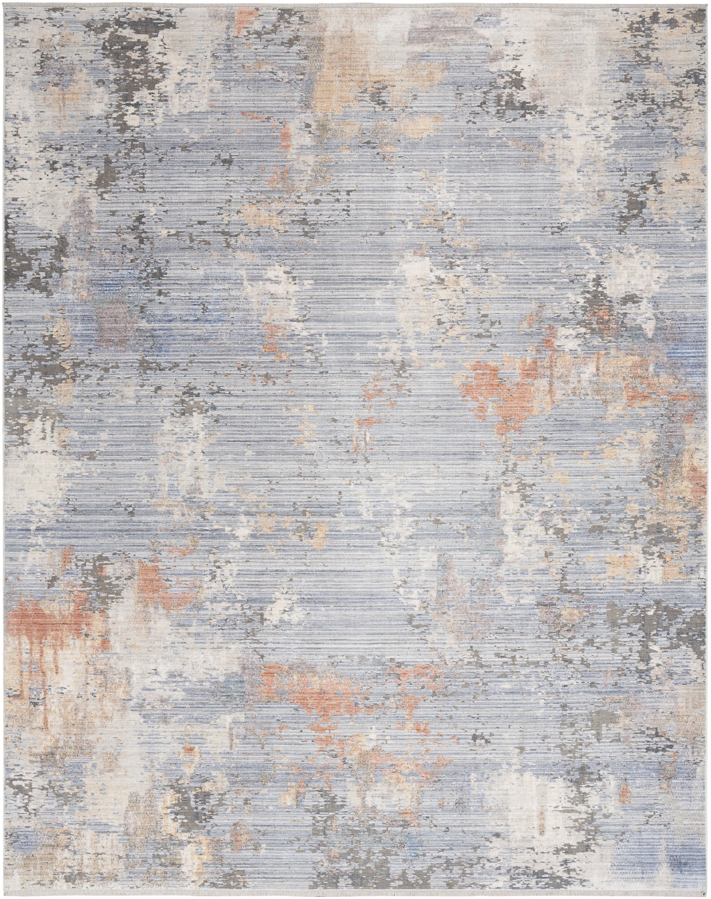 Nourison Home Abstract Hues ABH01 Grey Blue Contemporary Power-loomed Rug