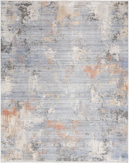 Nourison Home Abstract Hues ABH01 Grey Blue Contemporary Power-loomed Rug