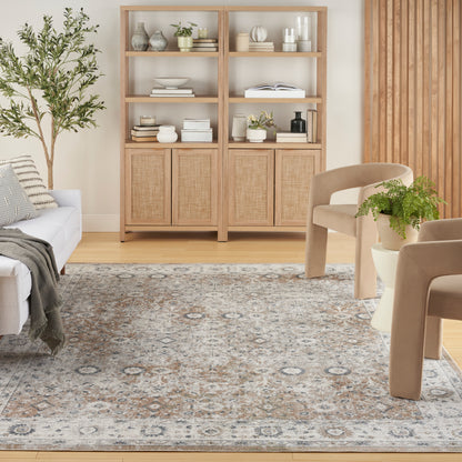 Nourison Home Astra Machine Washable  Silver Taupe  Traditional