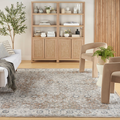 Nourison Home Astra Machine Washable  Silver Taupe  Traditional