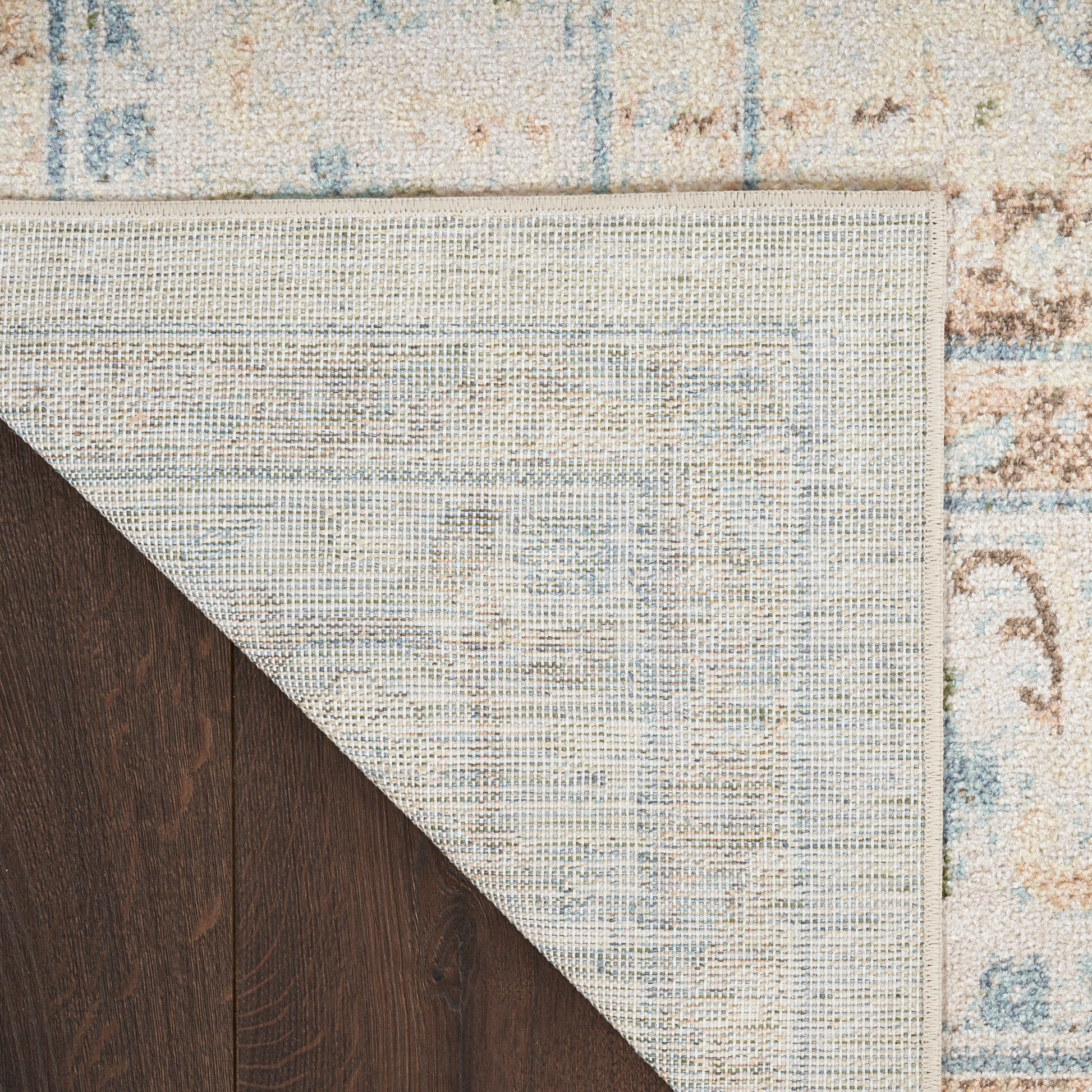 Nourison Home Astra Machine Washable  Ivory Blue  Traditional