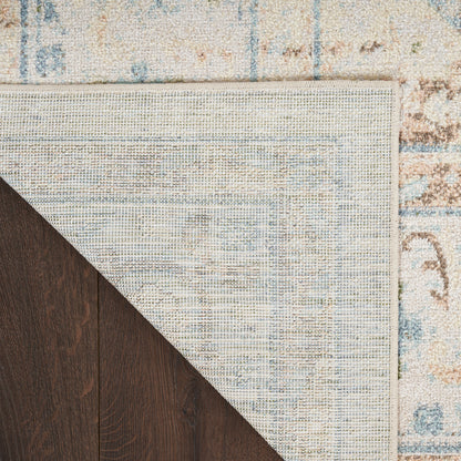 Nourison Home Astra Machine Washable  Ivory Blue  Traditional