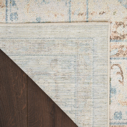 Nourison Home Astra Machine Washable  Ivory Blue  Traditional