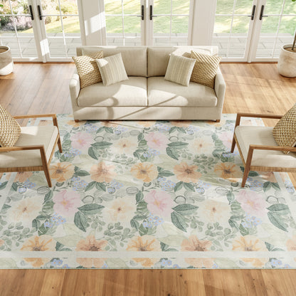 Nourison Home Botanical Washables  Ivory Multicolor  Contemporary