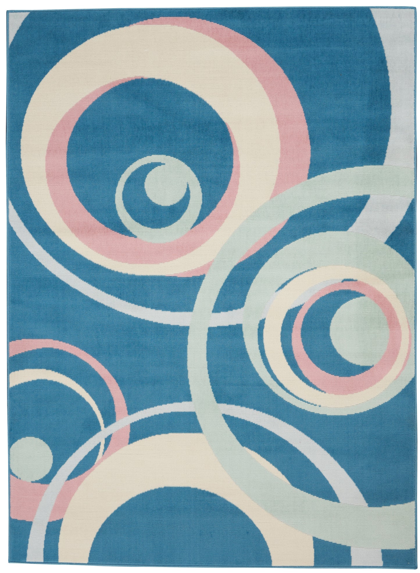 Nourison Home Grafix GRF21 Blue Multicolor Contemporary Power-loomed Rug