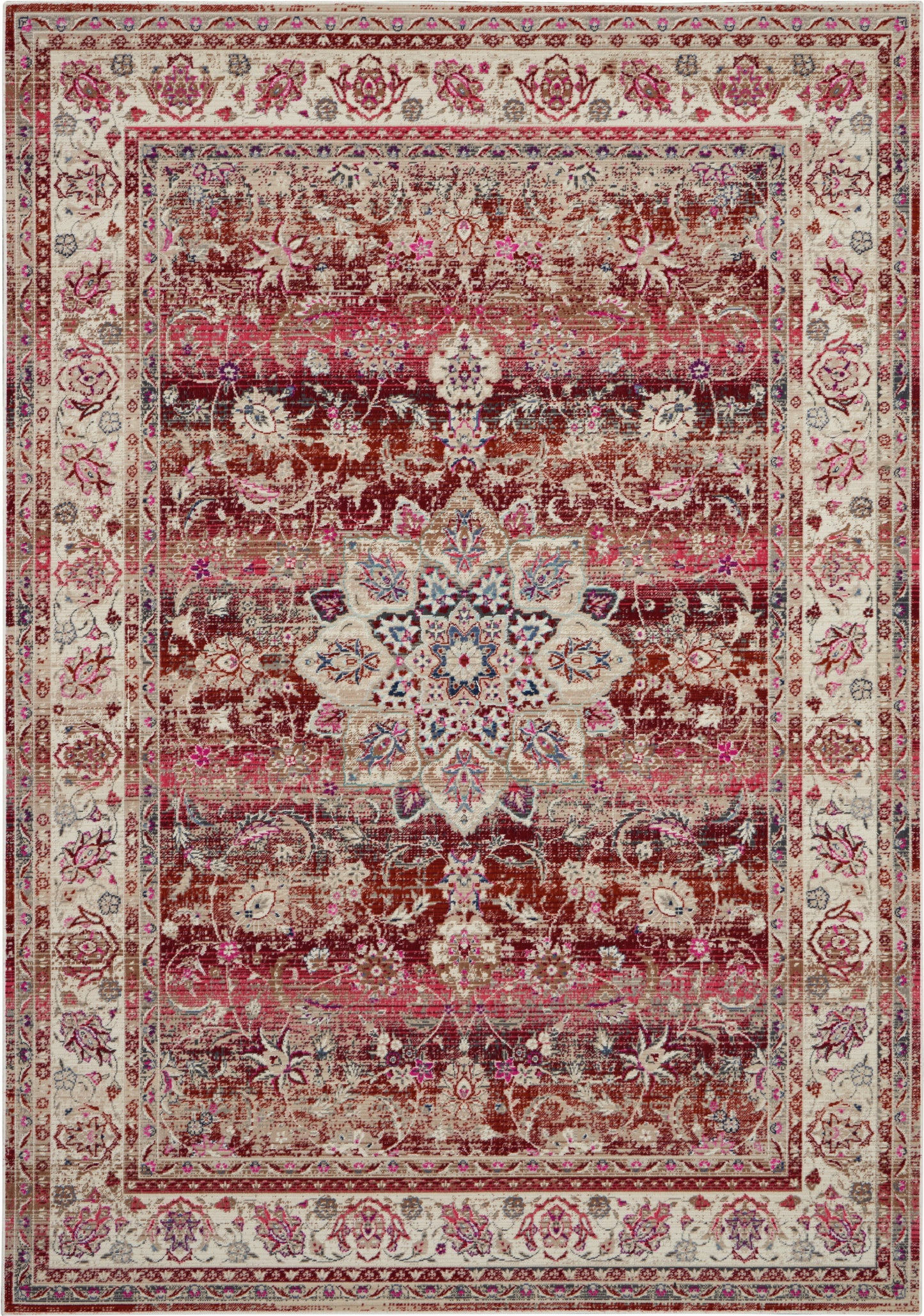 Nourison Home Vintage Kashan VKA01 Red Traditional Power-loomed Rug