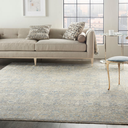 Nourison Home Lustrous Weave  Ivory Blue  