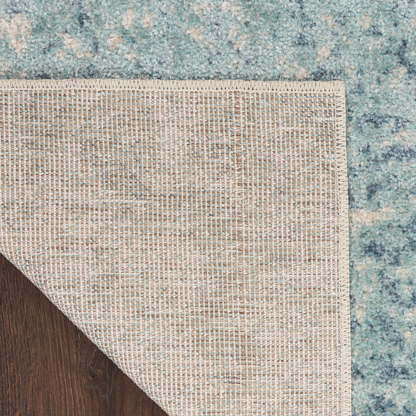 Nourison Home Astra Machine Washable  Blue Ivory  Contemporary