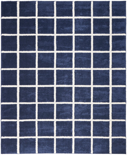 DKNY West End Ave WTE01 Navy Ivory Contemporary Loom-woven Rug