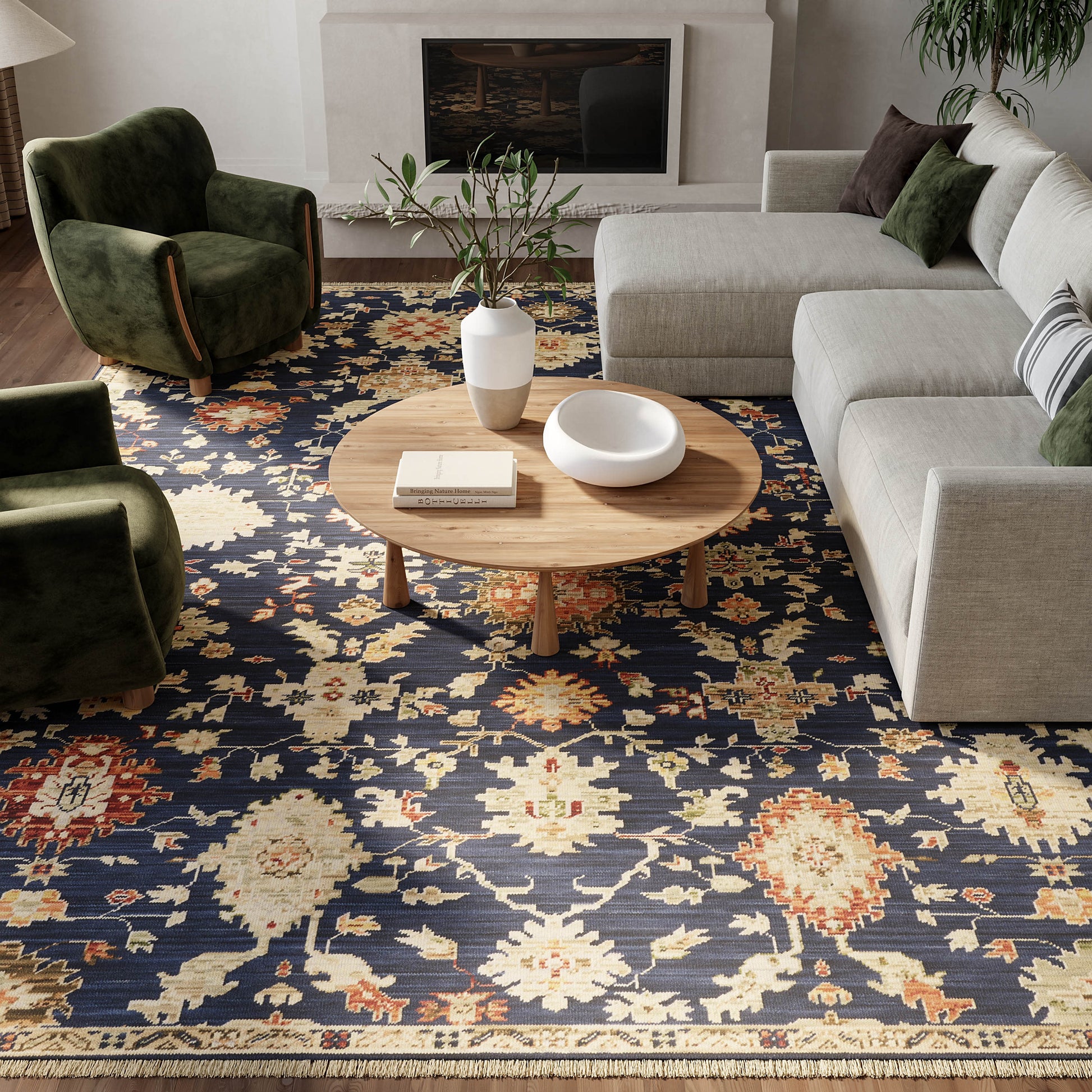 Nourison Home Antique Bloom  Navy  Traditional