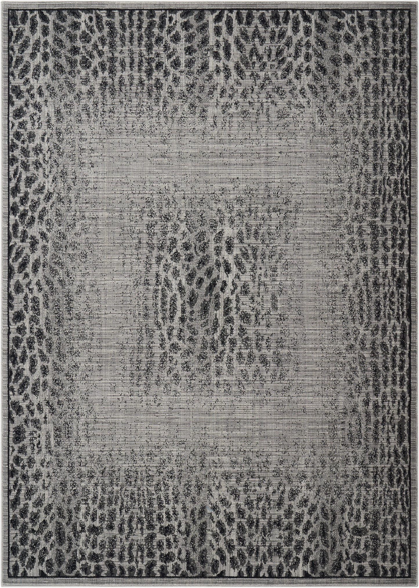 Nourison Home Riviera RI07 Grey Black Contemporary Loomed Rug