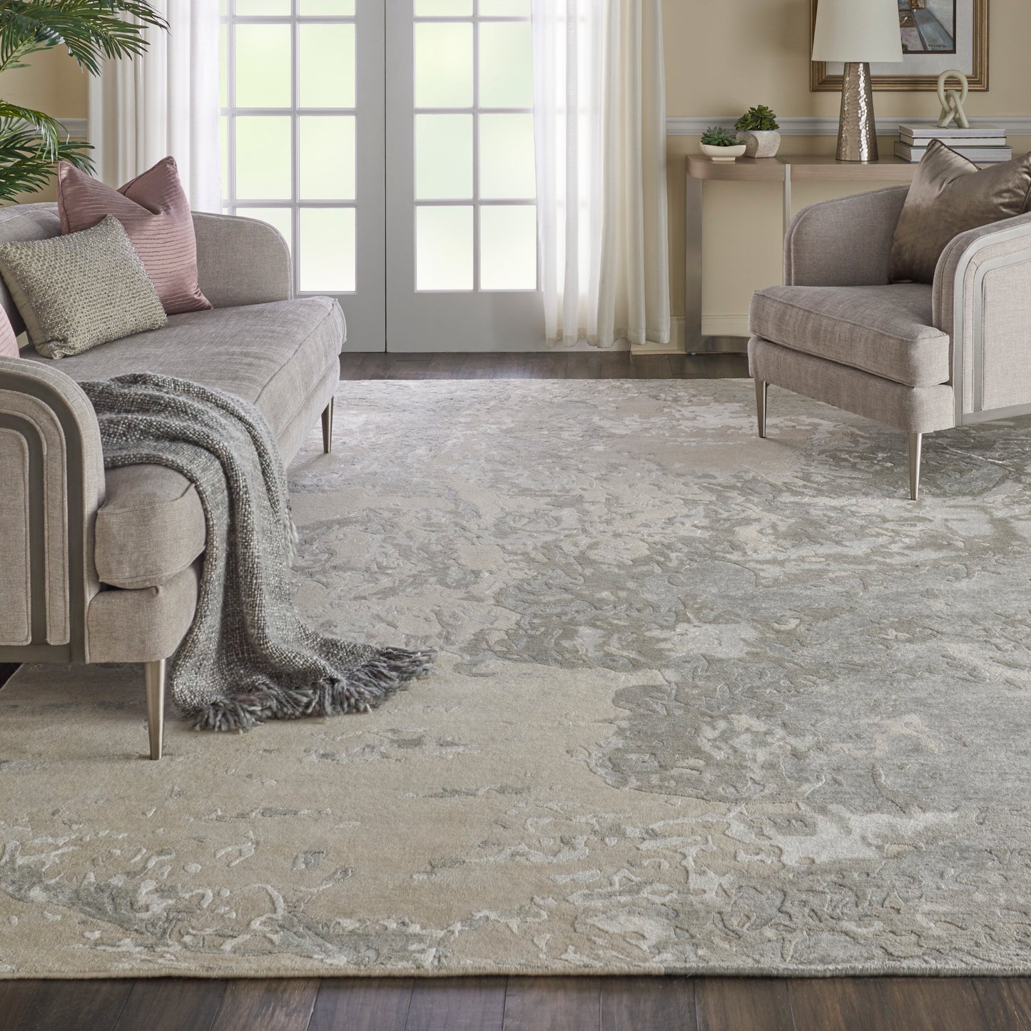 Nourison Home Silk Shadows  Sand  Contemporary