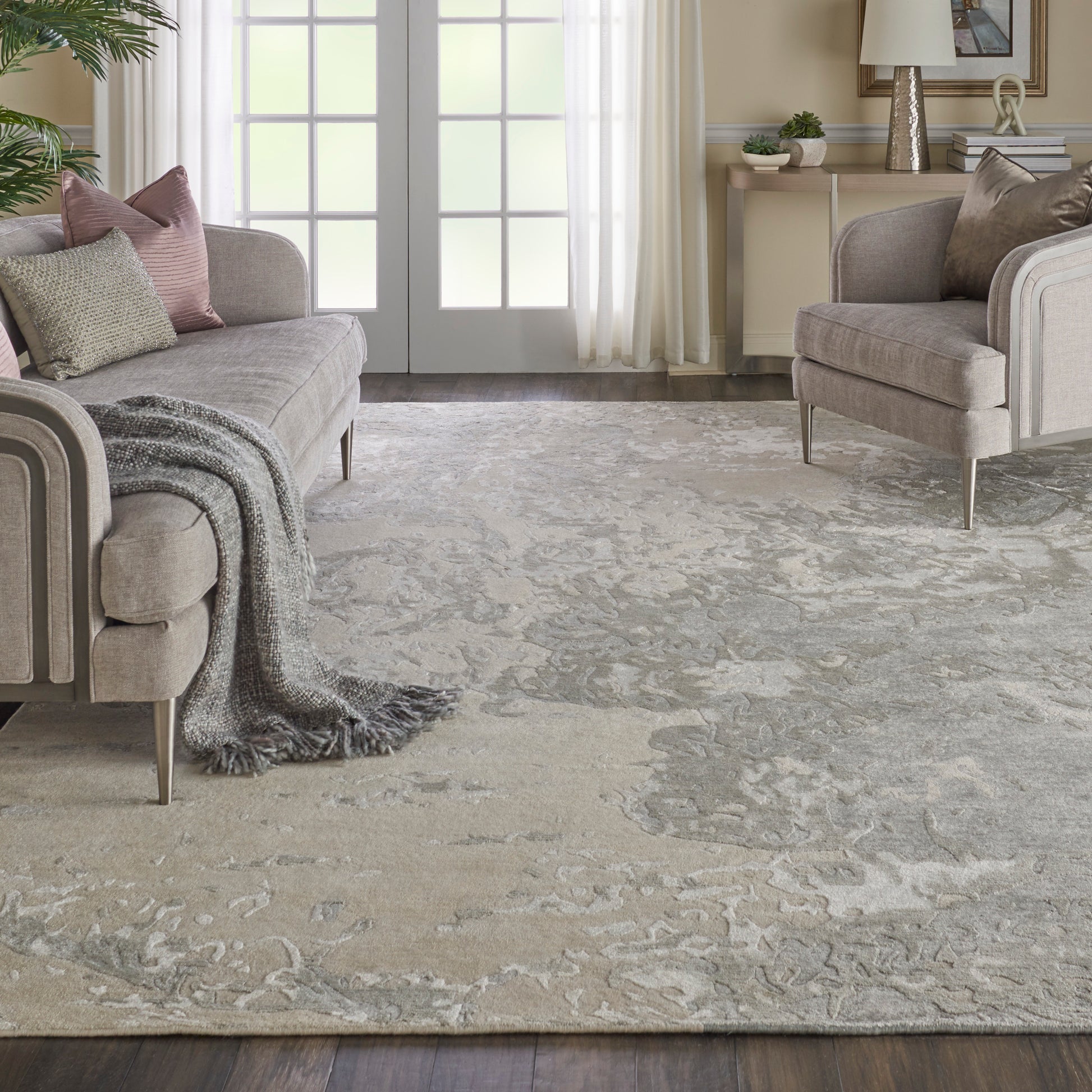 Nourison Home Silk Shadows  Sand  Contemporary