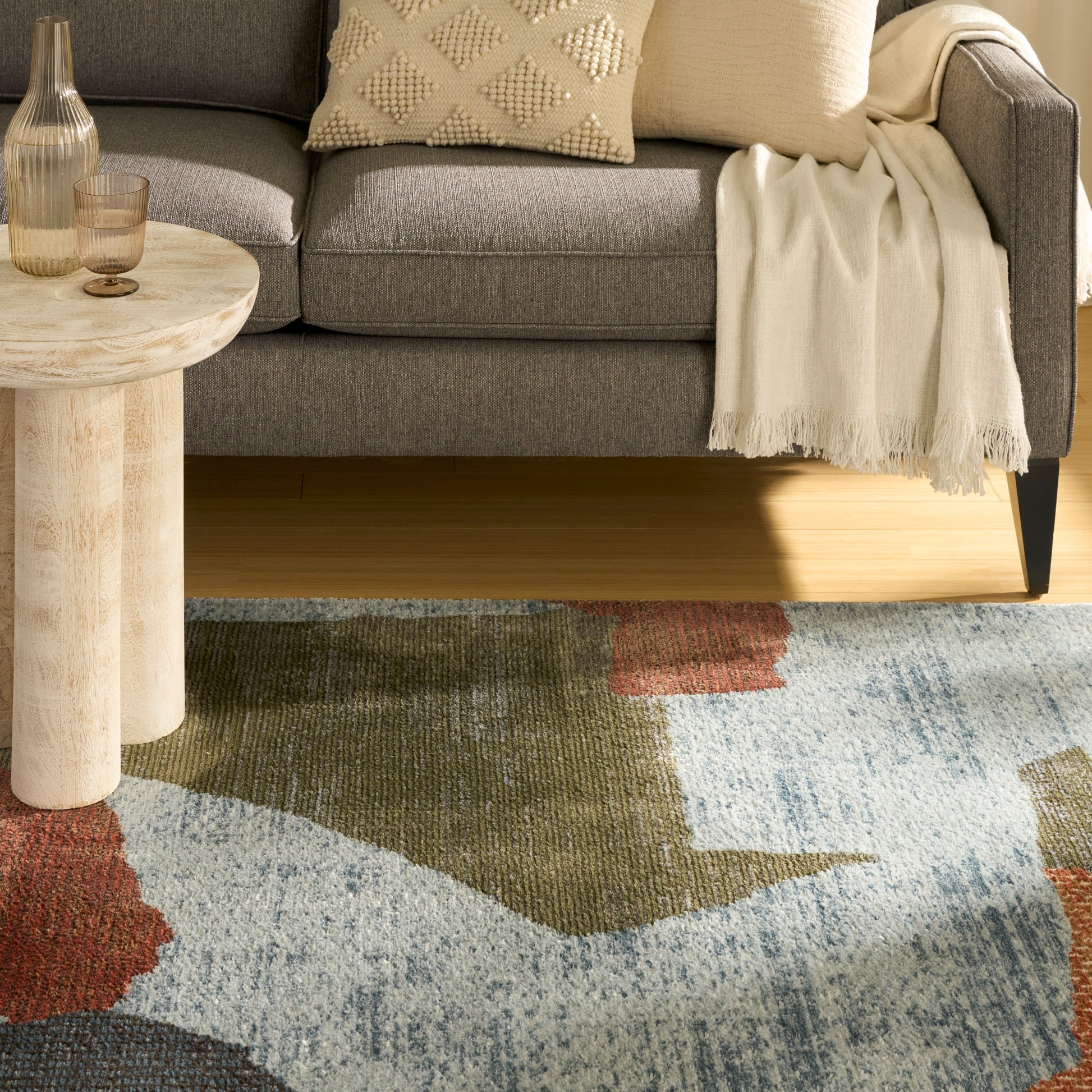 Nourison Home Nordic  Blue Multicolor  Contemporary