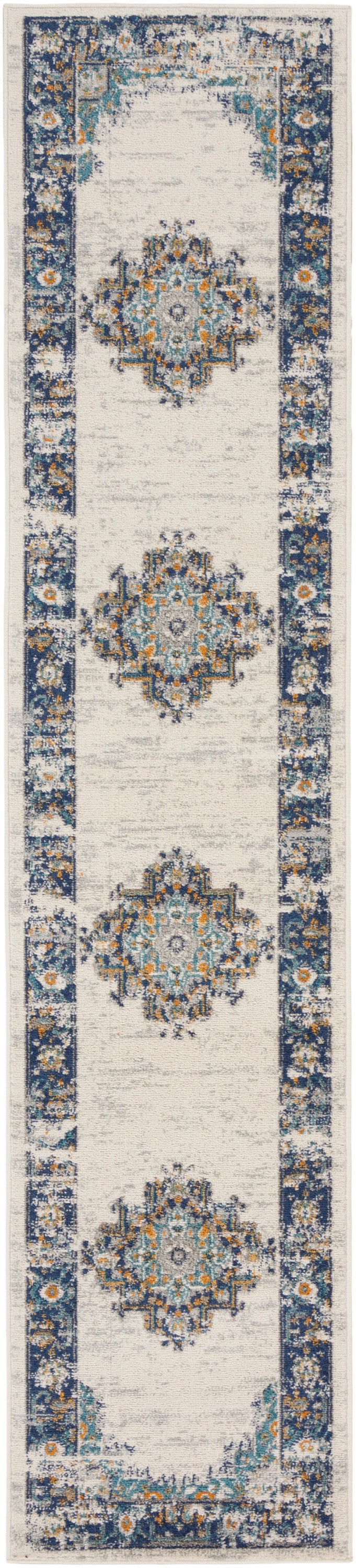 Nourison Home Passion PSN03 Ivory Grey Blue Transitional Power-loomed Rugs